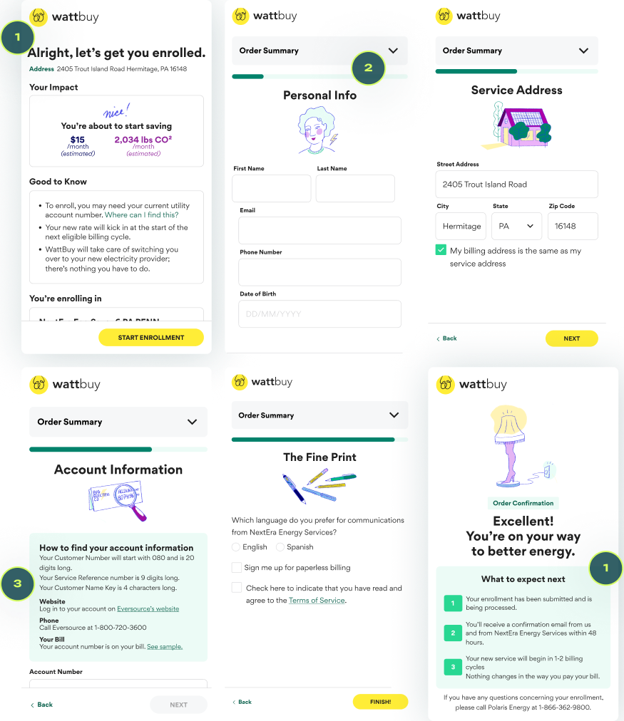 Enrollment flow after redesign