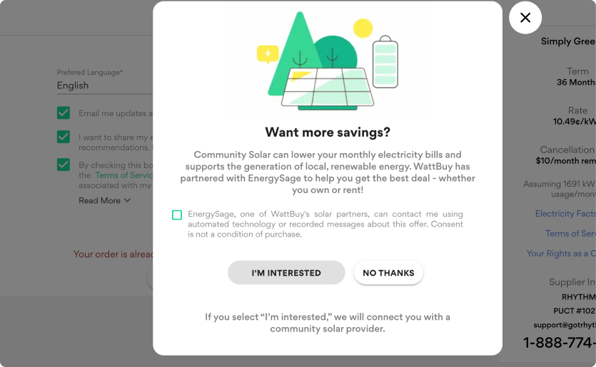 Before optimization popup screenshot